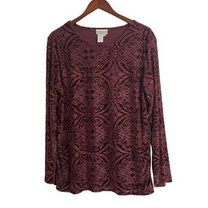 COLDWATER CREEK TOP SHIRT SIZE L LONG SLEEVE